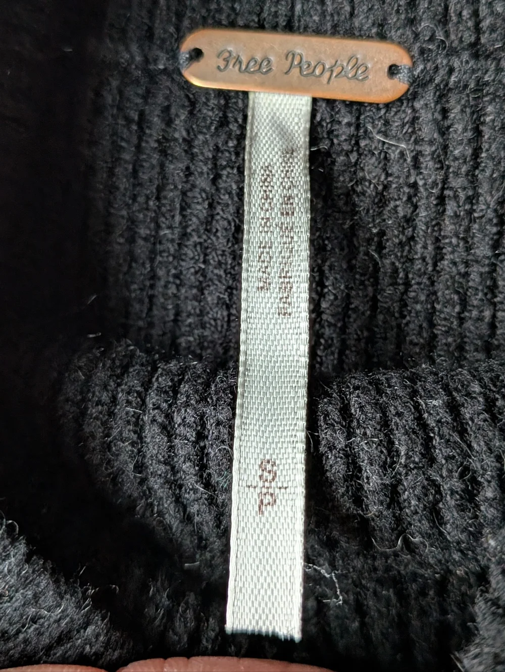 Free People Softly Structured Oversized Tunic Sweater Black Small Ribbed Knit